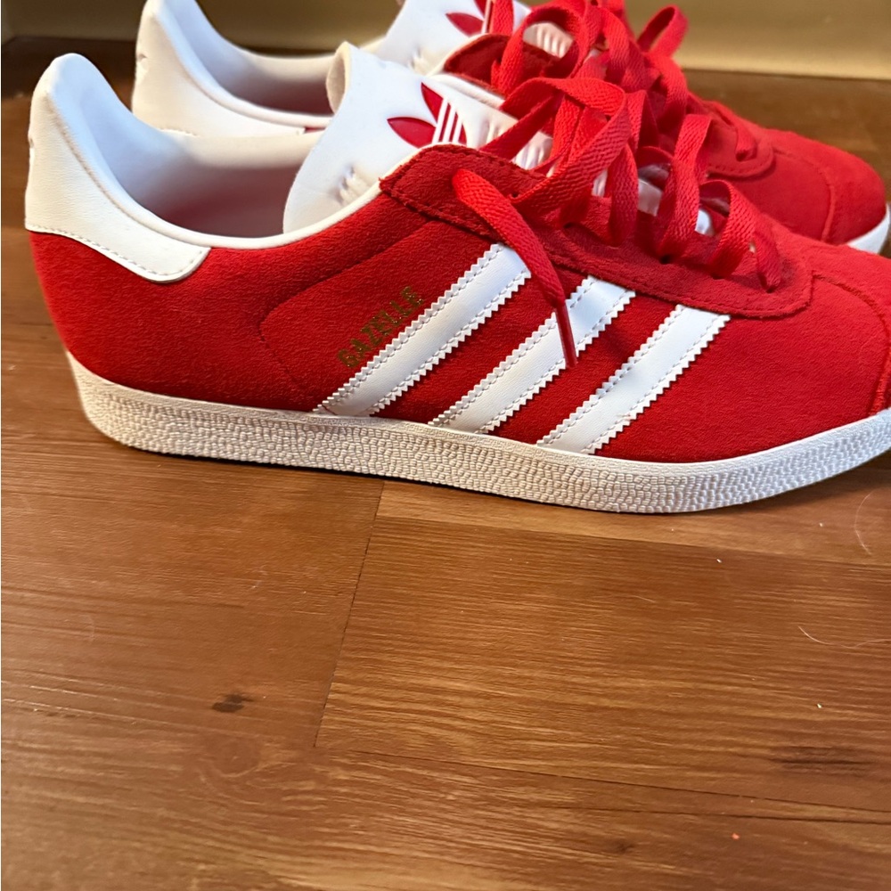 Adidas Red and White Sneakers